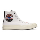 Converse White and Red Logo Play Chuck 70 High Sneakers