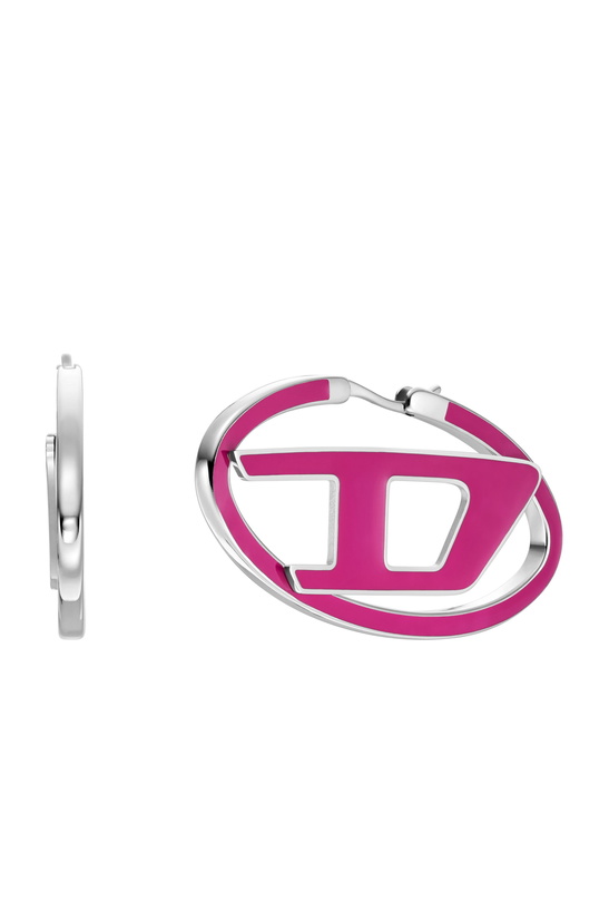 Photo: Diesel Stainless steel hoop earrings - Earrings - Unisex - Pink