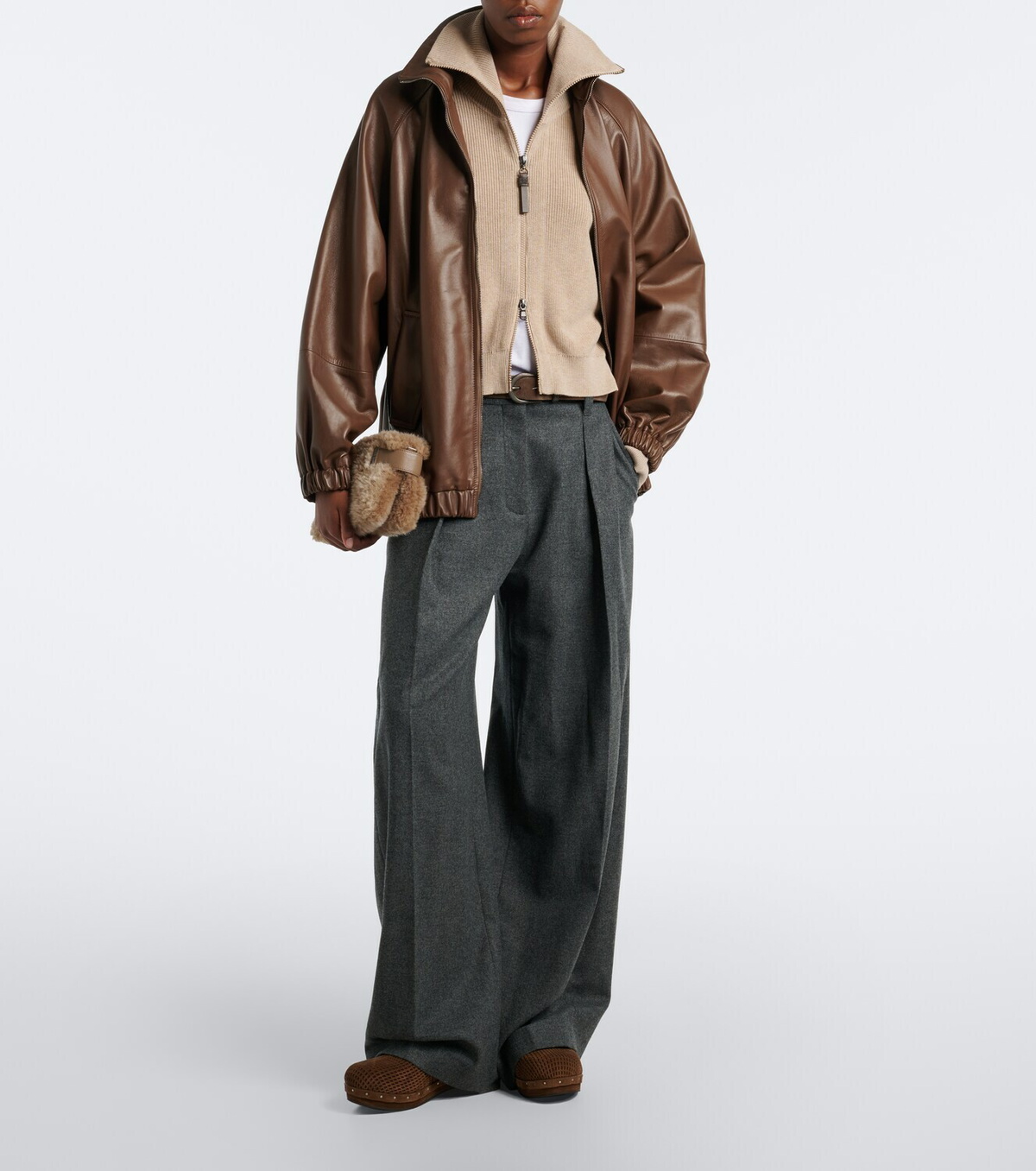 Brunello Cucinelli Monili suede clogs