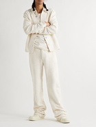 Bottega Veneta - Straight-Leg Cotton-Blend Terry Jacquard Trousers - Neutrals