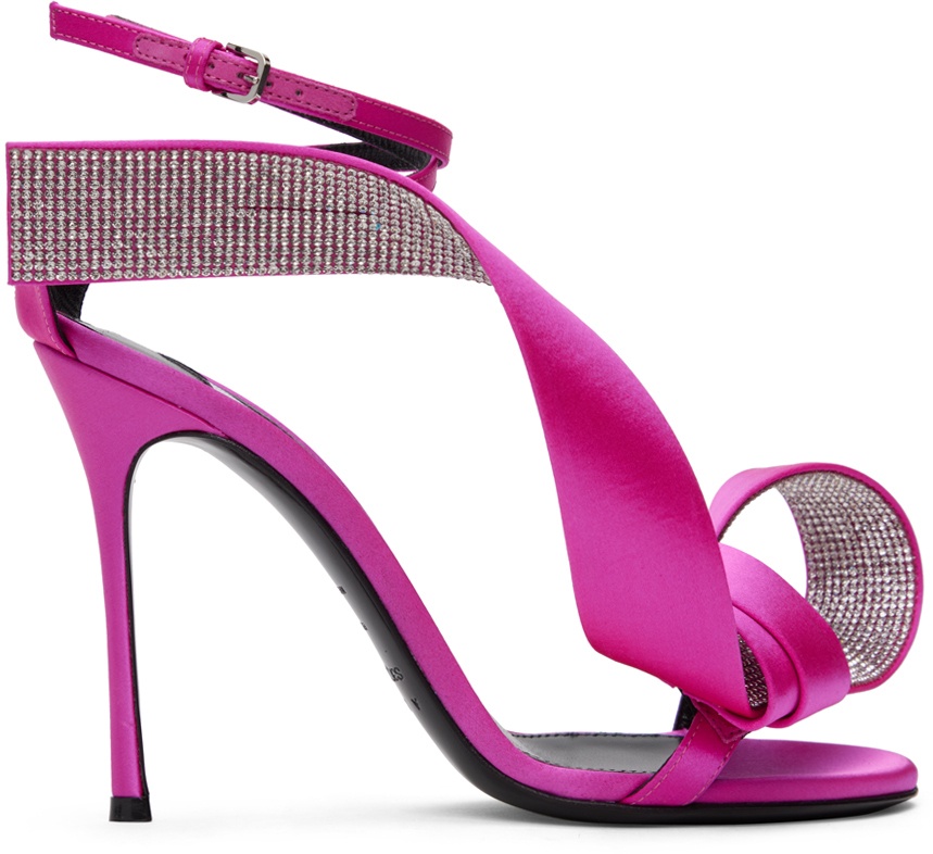 AREA Pink Sergio Rossi Edition Marquise Heeled Sandals AREA
