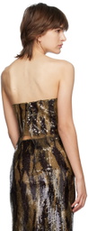 Dion Lee Brown Vertical Horizon Top
