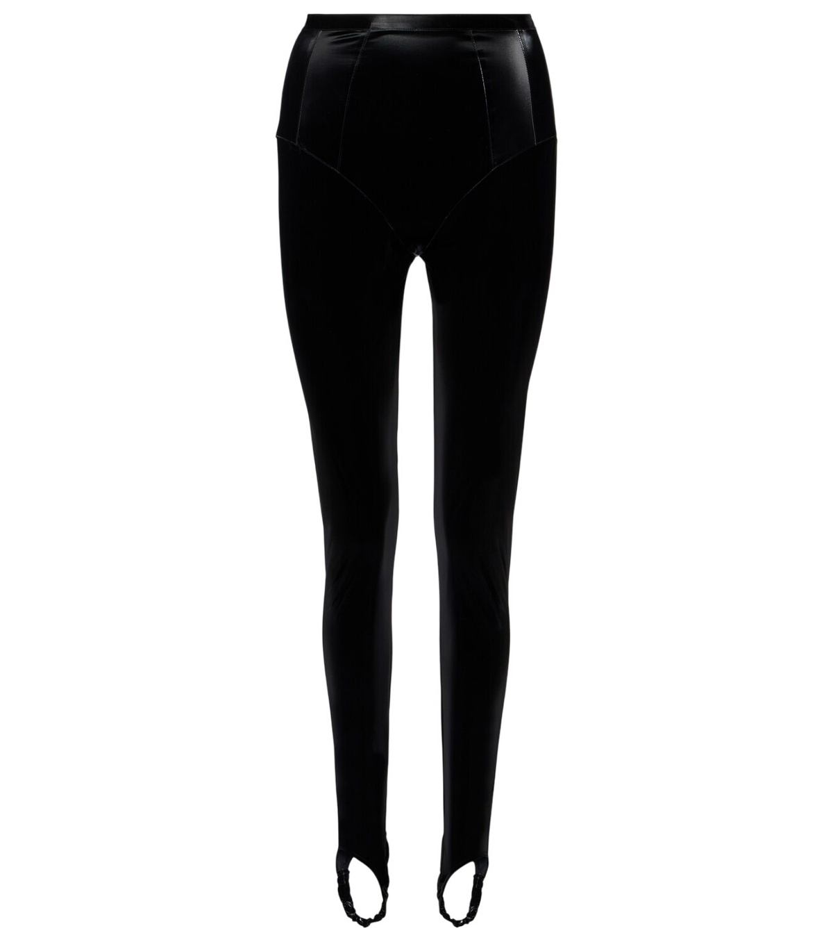 Mugler Black & Off-White Spiral Leggings Mugler