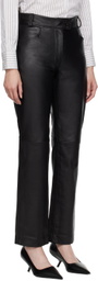 Ernest W. Baker Black Straight-Fit Leather Pants