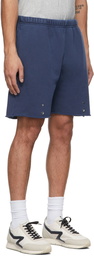 Les Tien Blue Snap Front Shorts