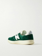 New Balance - T500 Leather-Trimmed Suede and Nubuck Sneakers - Green