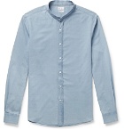 Brunello Cucinelli - Grandad-Collar Cotton-Chambray Shirt - Men - Light blue