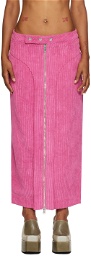 Eckhaus Latta Pink Paneled Maxi Skirt