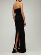 AZZARO Stretch Viscose Crepe Halter Neck Dress