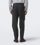 Brunello Cucinelli Chalk stripe wool, silk, and cashmere suit