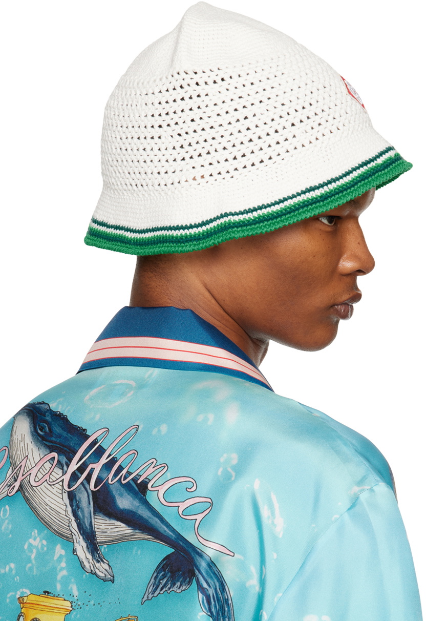 Casablanca Green & White Logo Bucket Hat Casablanca