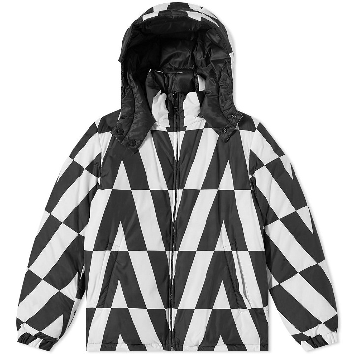 Photo: Valentino Optical Print Hooded Down Jacket