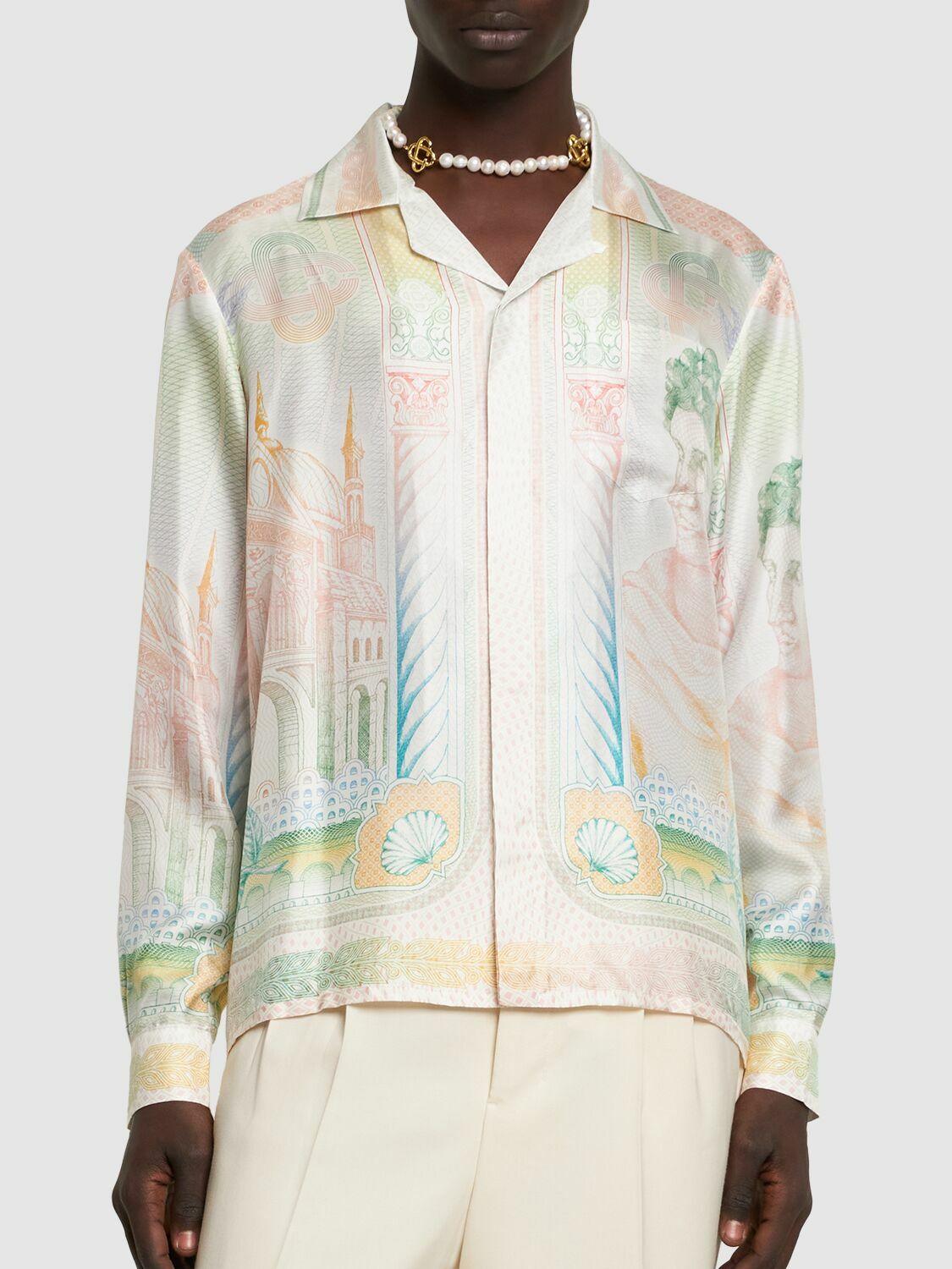 CASABLANCA - La Monnaie Print Silk Twill Shirt Casablanca
