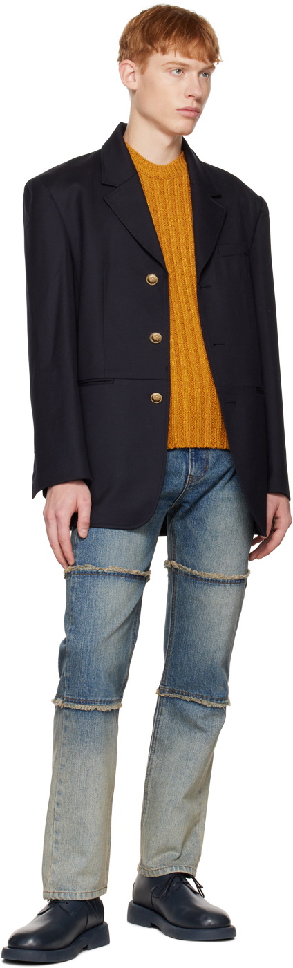 DRAE SSENSE Exclusive Blue Block Paneled Jeans