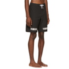 John Elliott Black Yamaha Edition Logo Swim Shorts