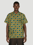 Engineered Garments - Abstract Print Camp Short Sleeve Shirt in Green