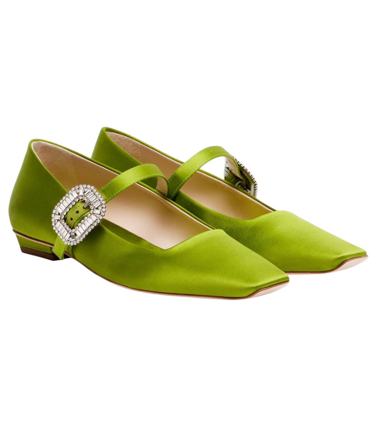 パンプス ROGER VIVIER DORSAY SATIN SLINGBACK PUMPS ROGER VIVIER Dorsay 55 crystal-embellished satin slingback