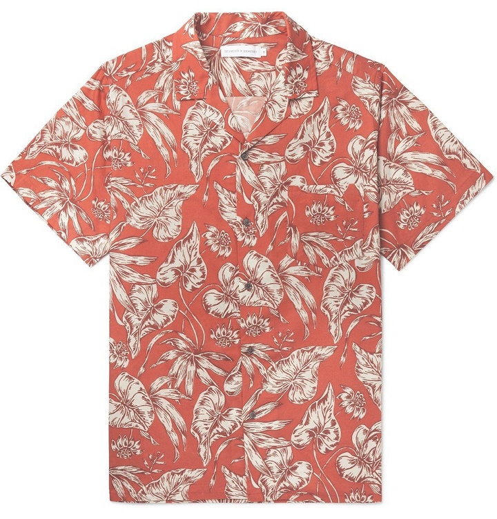 Photo: Desmond & Dempsey - Cuban Printed Cotton Pyjama Shirt - Red