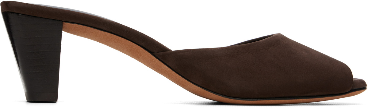 JUDE Brown Ease Mule Heeled Sandals