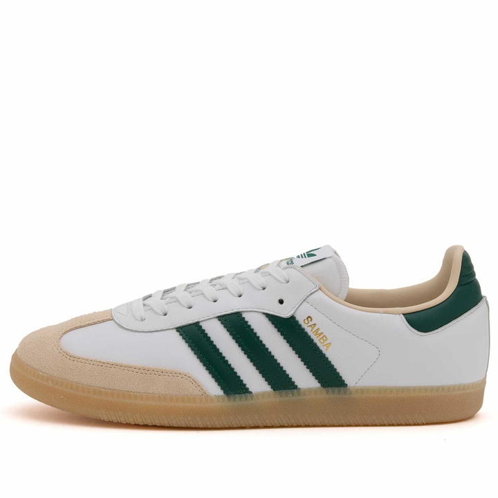 Photo: Adidas Samba OG in White/Collegiate Green
