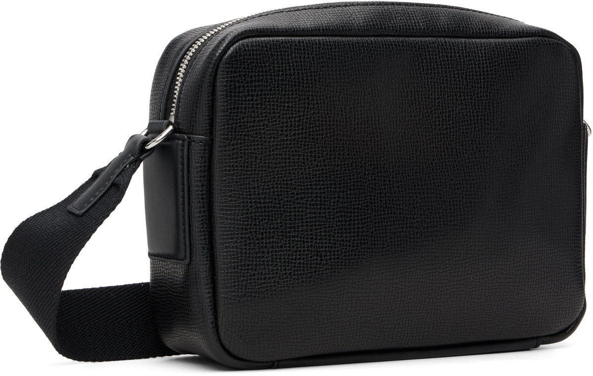 Lacoste Black Ossian Leather Reporter Bag