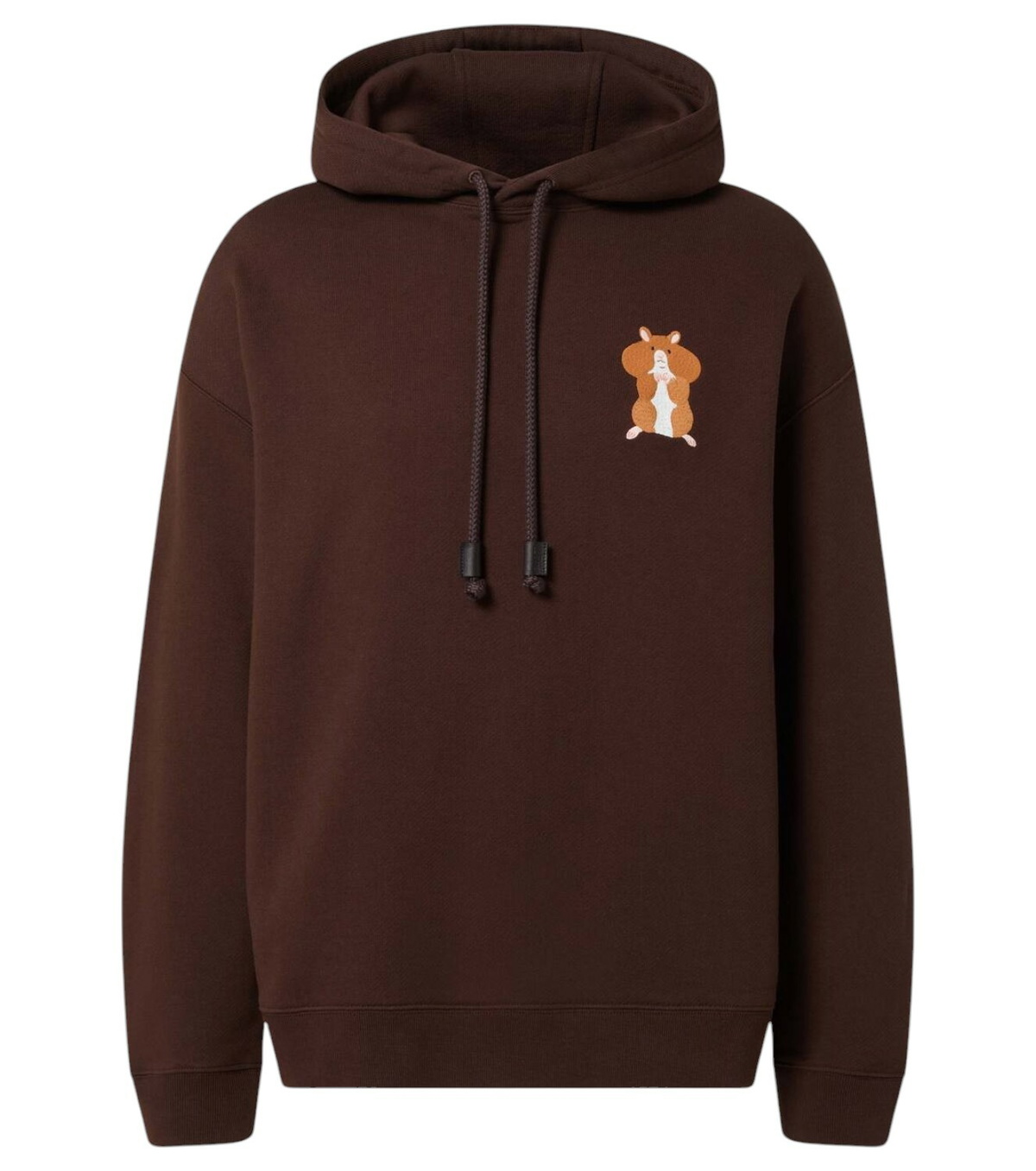 Loewe Men's Anagram Patch Pocket Hoodie in Chocolate Brown Loewe