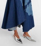 Erdem Printed floral denim midi dress