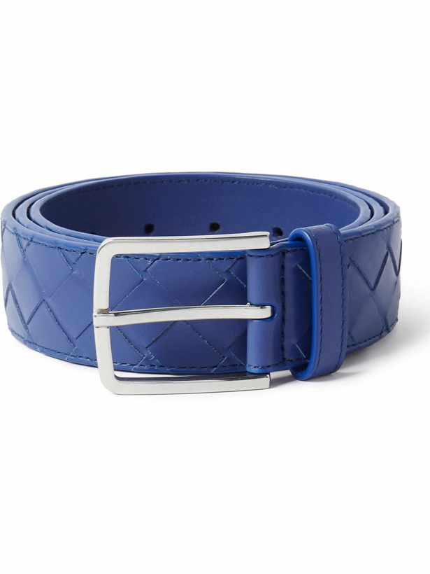 Photo: Bottega Veneta - 3.5cm Intrecciato Leather Belt - Blue