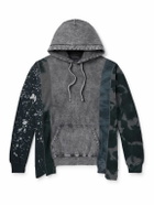 Needles - 5 Cuts Panelled Printed Cotton-Blend Jersey Hoodie - Gray