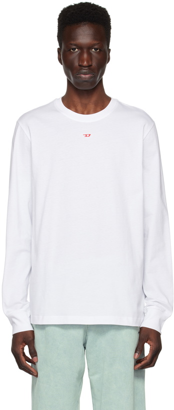 Photo: Diesel White T-Just-D Long Sleeve T-Shirt