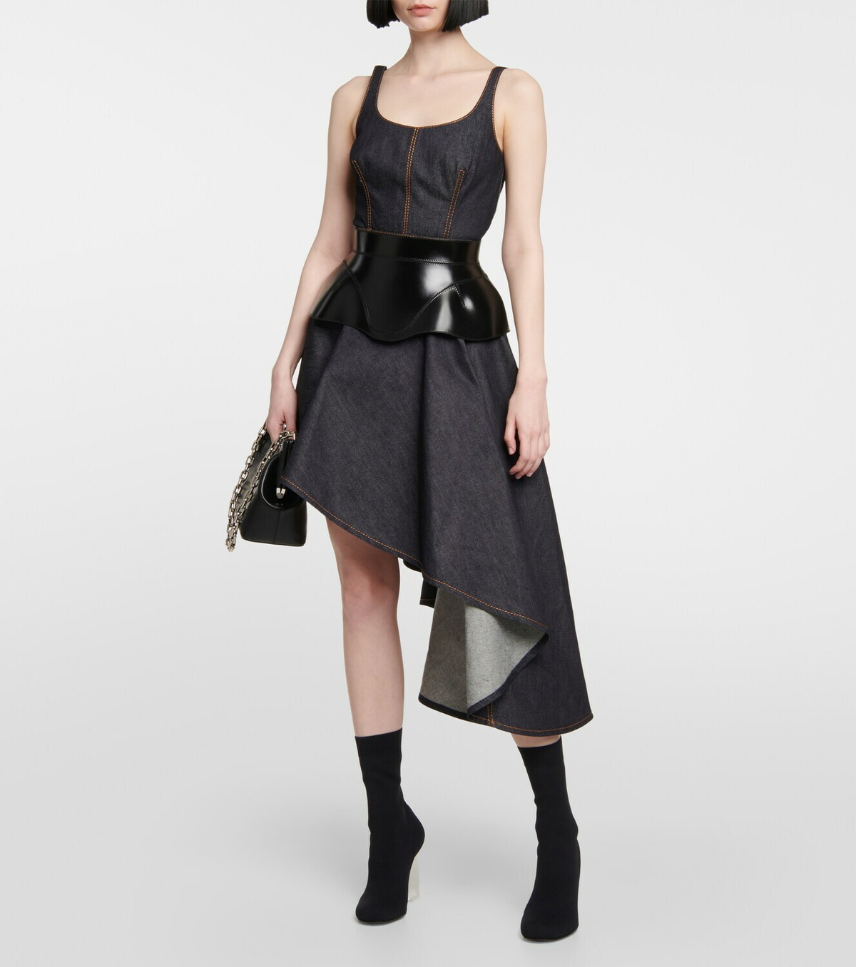 Alexander McQueen - Asymmetric denim minidress Alexander McQueen
