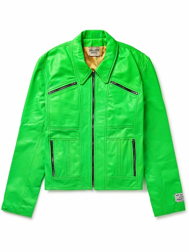 Photo: Gallery Dept. - Bowery Slim-Fit Leather Jacket - Green