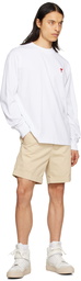 AMI Paris Beige Rolled Shorts