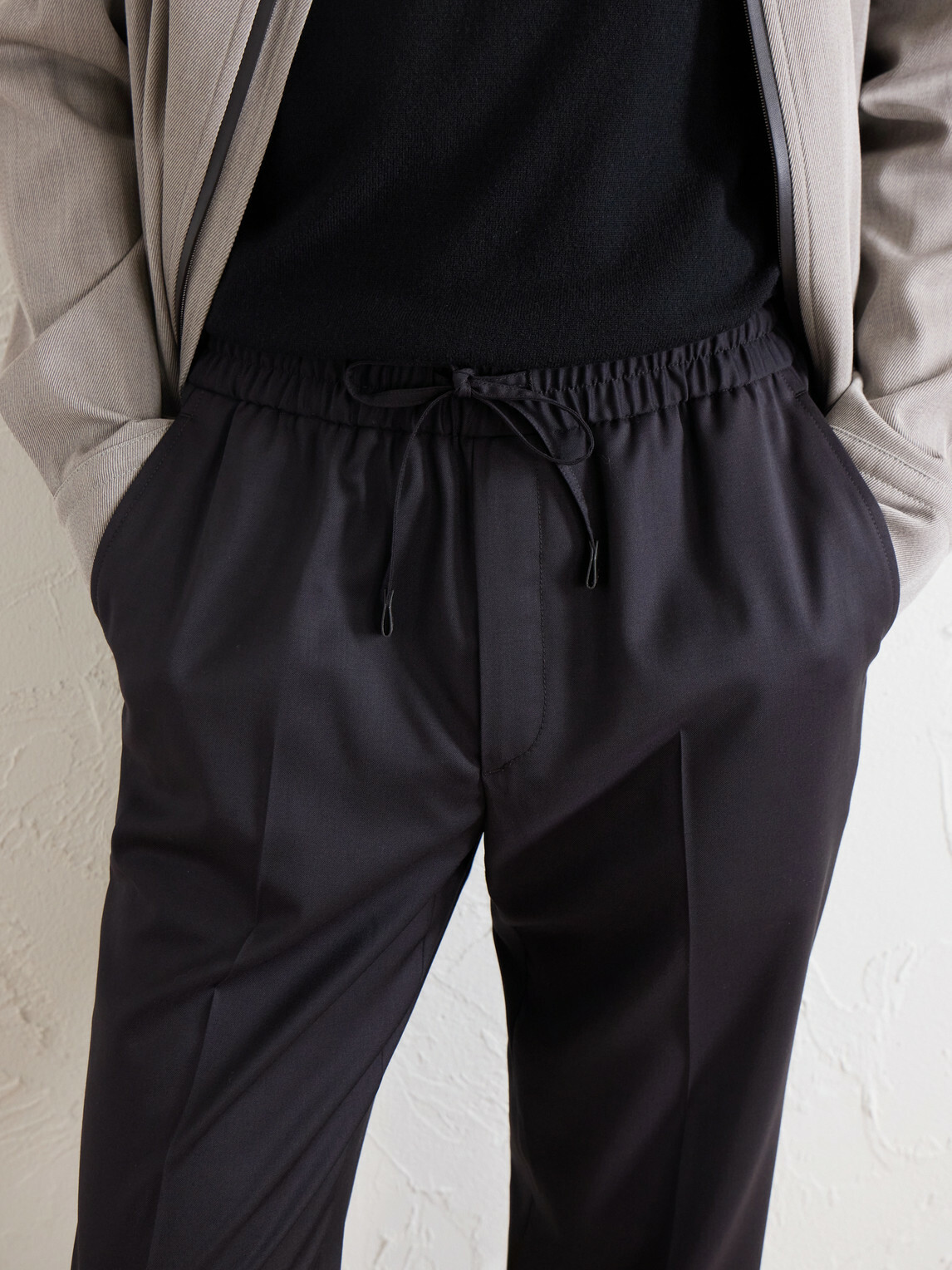 Brioni - Asolo Straight-Leg Wool Drawstring Trousers - Gray