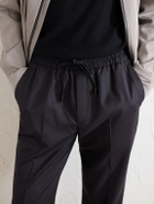 Brioni - Asolo Straight-Leg Wool Drawstring Trousers - Gray