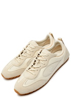 Tory Burch Field Panelled Suede Sneakers Cream