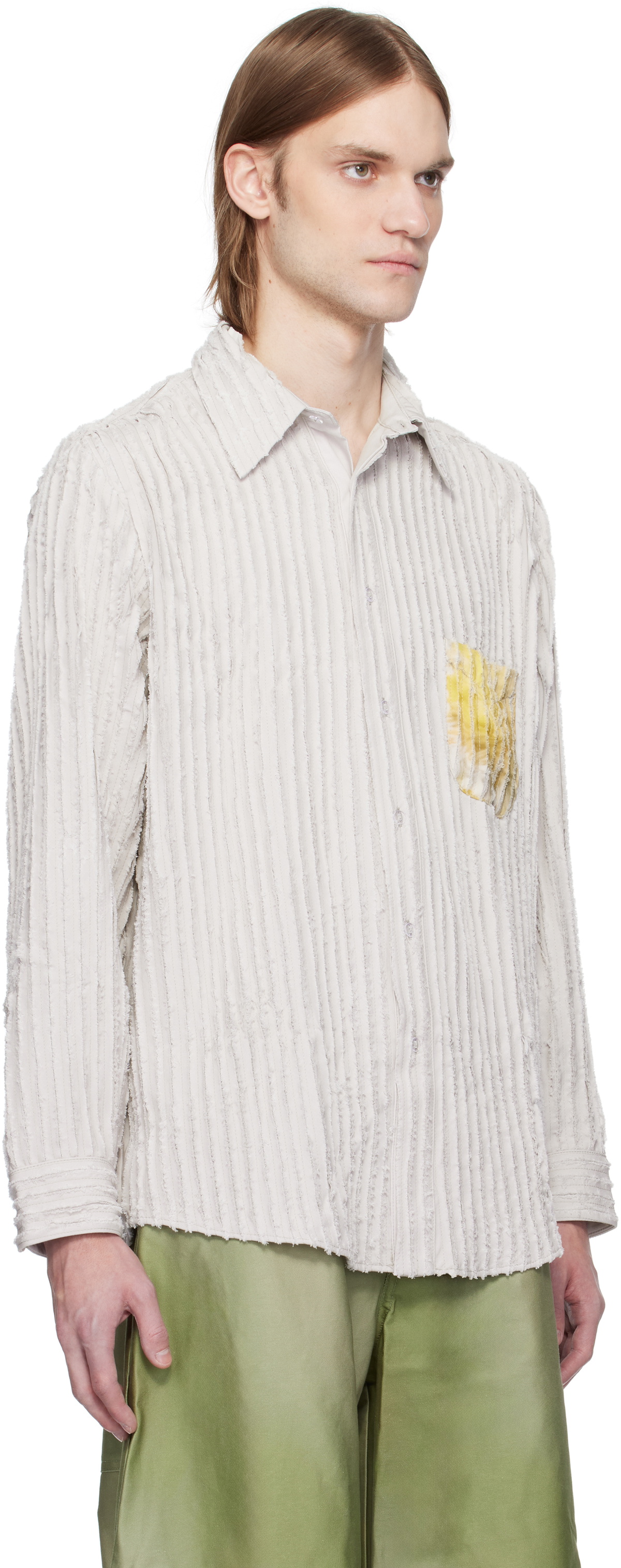 Collina Strada Gray Flower Drip Convention Shirt