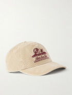 Aimé Leon Dore - Unisphere Embroidered Cotton-Blend Corduroy Baseball Cap - Neutrals