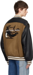 Feng Chen Wang Brown & Black 'Phoenix' Bomber Jacket