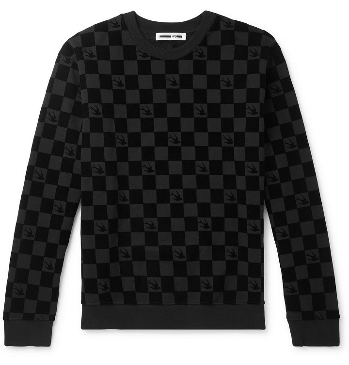 Photo: McQ Alexander McQueen - Flocked Loopback Cotton-Jersey Sweatshirt - Men - Black