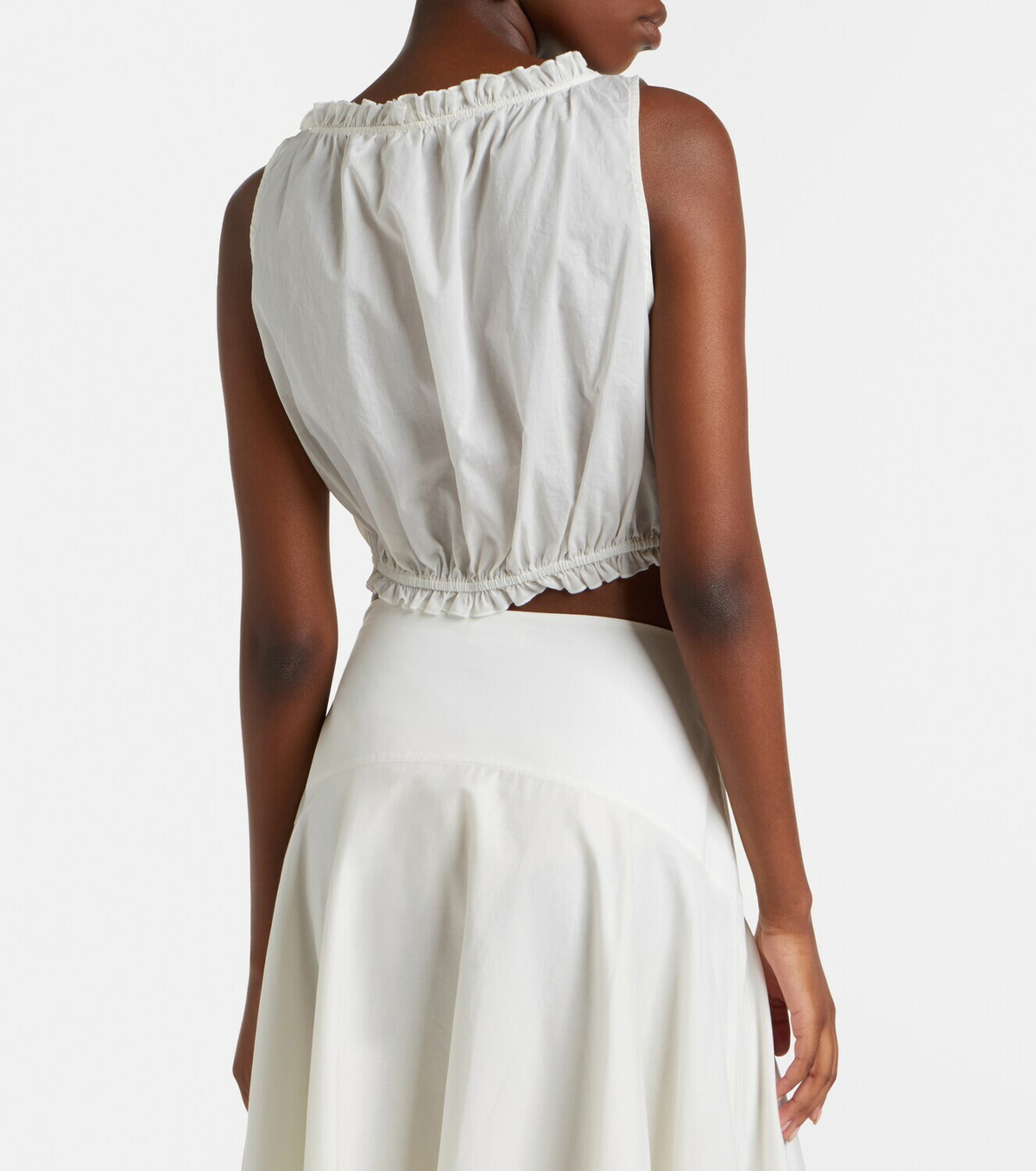 Staud Sicilia lace-trimmed cotton voile top