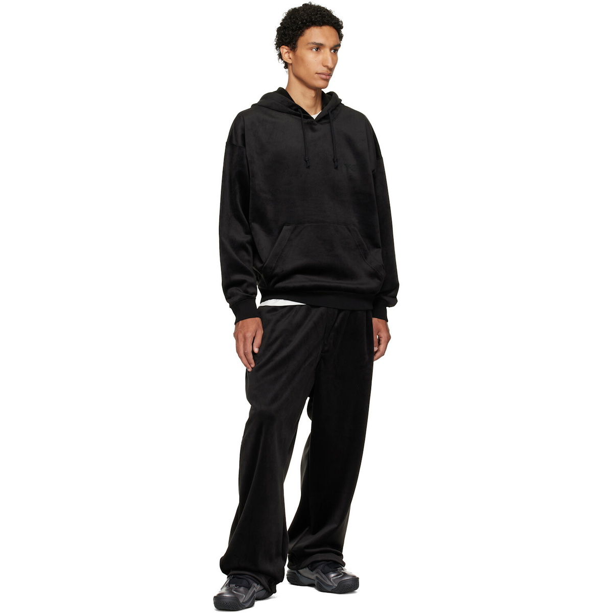 Y-3 Black Velvet Corduory Track Pants