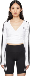 adidas Originals White Adicolor Cropped T-Shirt
