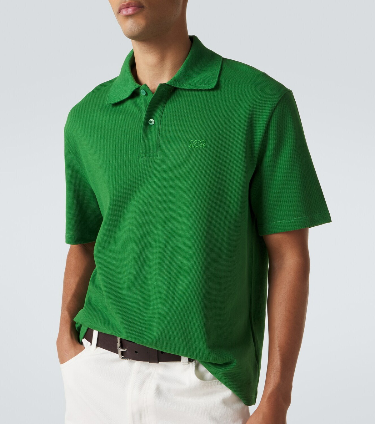 Loewe Logo embroidered cotton polo shirt