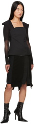 HODAKOVA Black Asymmetric Midi Skirt