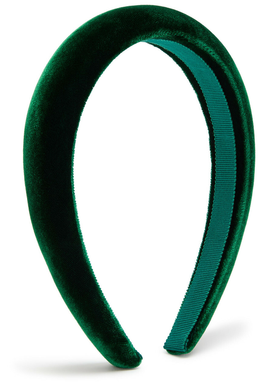 Jennifer Behr Tori Padded Velvet Headband - Green - One Size