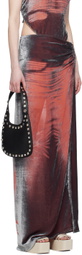 Masha Popova Red & Black Printed Maxi Skirt