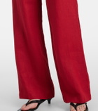 Faithfull Isabel high-rise linen straight pants