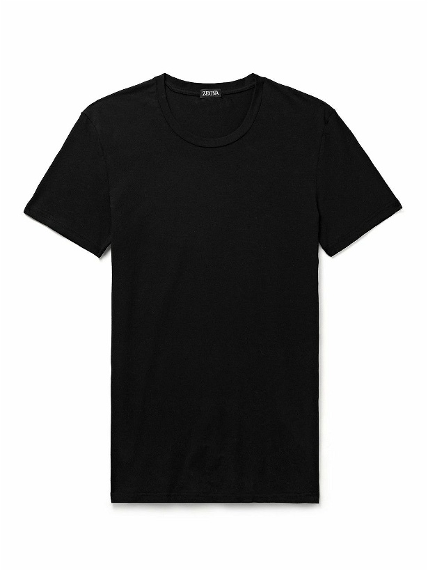 Photo: Zegna - Stretch-Cotton Jersey T-Shirt - Black