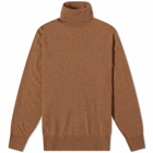 Universal Works Men's Recycled Wool Roll Neck Knit in Camel